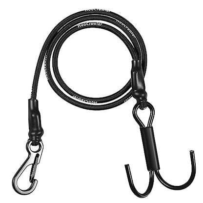 RC Crawler Kinetic Winch Strap, Escape Rope, Rescue Trailer Hook for 1/8 1/10 LCG Chassis Axial SCX10 I II Capra RR10 TRX4 (Classic Black) - color: Classic Black