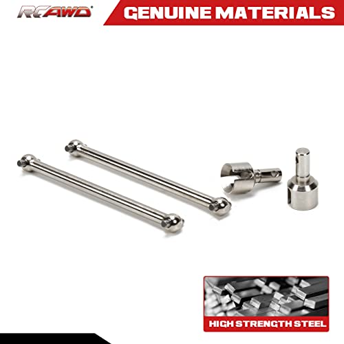 RCAWD Rear Driveshaft Set for 1/8 Losi LMT Upgrades, Dogbones & Diff Outdrive Drive Shafts for 4X4 Solid Axle Monster Truck #LOS04021, #LOS04022, Parts for #LOS242038, #LOS242049 Silver - color: Silver