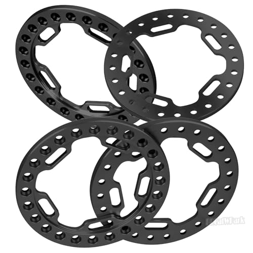 Metal 1.9 Beadlock Wheels Replacement Ring for 1/10 TRX4 SCX10 90046 90047 Crawler RC Car,4Pcs RC 1.9 Beadlock Wheels Replacement Ring,Black - color: Black - (Beadlock Ring)