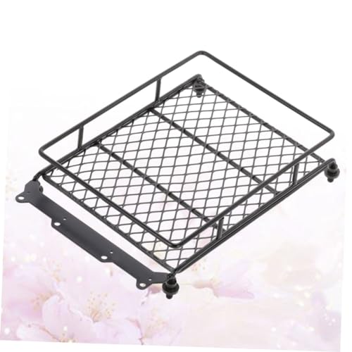 GLEAVI Rc Crawler Car Roof Luggage Rack Durable Black Metal Storage Shelf for Accessories Lightweight and Practical Design for Decoration and Organization