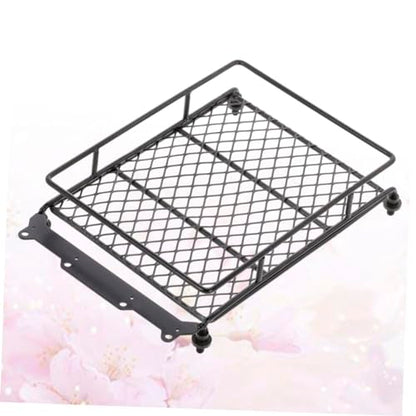 GLEAVI Rc Crawler Car Roof Luggage Rack Durable Black Metal Storage Shelf for Accessories Lightweight and Practical Design for Decoration and Organization