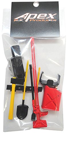 1/10 RC Rock Crawler Scale Accessory Set W/Gas Can, Winch, Jack, Shovel, Axe, & Pry Bar 4053