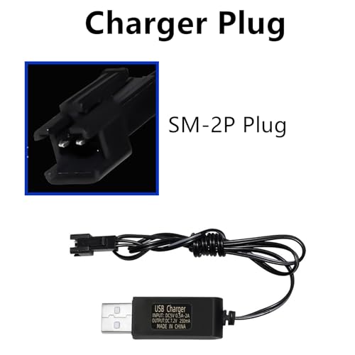 7.2V USB Charger with SM-2P Plug Battery Charging Cable for 7.2V NICD/NIMH Battery RC Truck RC Excavator RC Cars