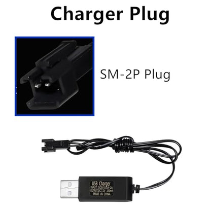 7.2V USB Charger with SM-2P Plug Battery Charging Cable for 7.2V NICD/NIMH Battery RC Truck RC Excavator RC Cars