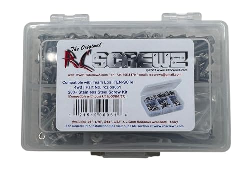RCScrewz Compatible with Rubber | Metal Buggy Shielded Bearing Kits for The Losi Ten-SCTE 4wd (#LOSB0127)
