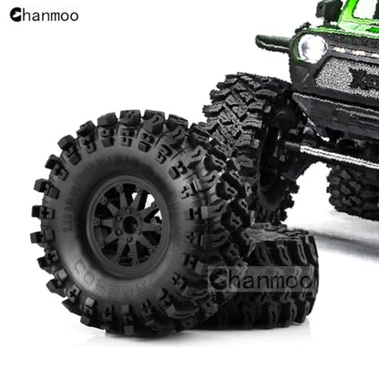 2.2 RC Crawler Tires And Wheels Beadlock Rims 1/10 RC Rubber Slingers Grappler Mud Tyres OD 136mm For 1:10 Rock Crawler Car Axial SCX10 90047 D90 TF2 Tamiya CC01 Traxxas TRX4 RGT 4PCS (Orange) - color: Orange