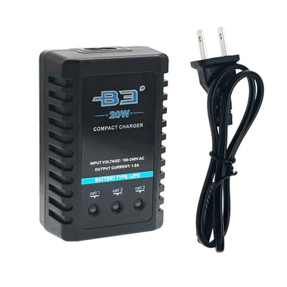 B3 Lipo Battery Charger 2S-3S RC Balance Charger with XH3P XH4P Plug for RC Car Batteries Drone Boat Airplane Truck Quadcopter Airsoft SCX24 SCX10（AC 7.4-11.1V 20W 1.6A）