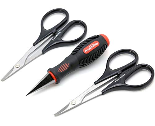 Powerhobby RC Body Tools Reamer & Scissors Set Curved Straight Combo