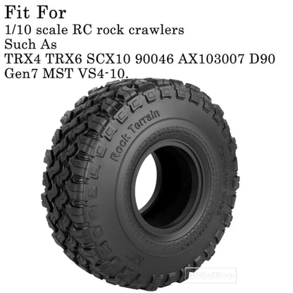 1.9 Inch RC Crawler Tires Skins Soft Rubber Off-Road Tyres for 1/10 TRX4 TRX6 SCX10 90046 AX103007 D90 Gen7 MST VS4-10,RCHuiWow High Grip Mud Terrain Tyres,StyleF - style: StyleF(4pcs)