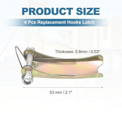uxcell 2T Hook Safety Latch Kit, 4 Pack Thickened Metal Clevis Slip Hook Replacement Latch for Towing Receiver Hitch Truck Trailer, Color Steel (2.1 Inch / 53mm Length, 0.8mm Thinkness) - size: 2T, 2.1" / 53mm