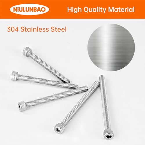 M6 x 60mm 65mm 70mm 75mm 80mm Hex Socket Head Cap Screws Bolts 304 Stainless Steel Metric Machine Allen Hex Drive, Fully Threaded, Assortment Kit 20PCS - size: M6 x 60/65/70/75/80mm (20PCS)