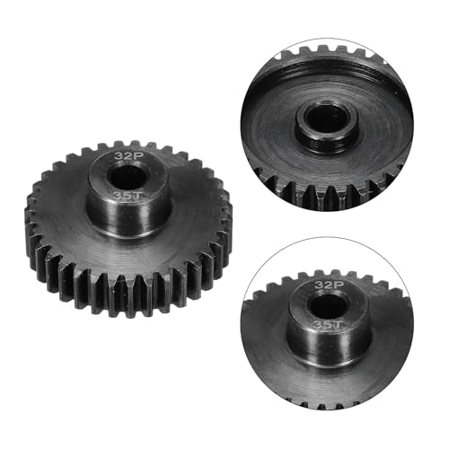 32P Steel Pinion Gear Set 35T for 5mm Shaft Hardened Steel Pinion Gear with Shaft Coupler Connector for RC Motor - style: 35T