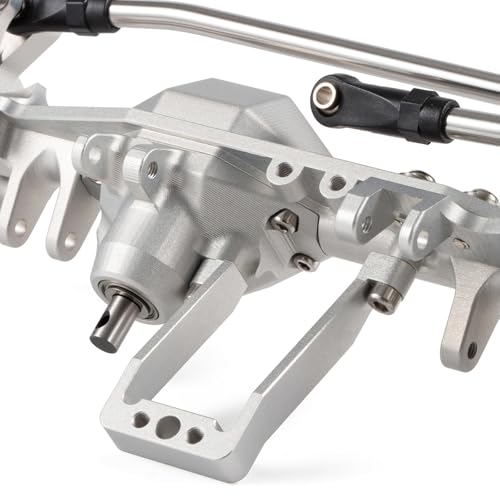 Aluminum CP43 Offset Portal Axles with BTA Servo Mount, Front Rear Silver | With S2 Steel Shaft, 7.19:1 Gear Ratio, 195mm Pin to Pin Width, Fits 1/10 Comp Rigs H10 Capra SCX10 III - color: Silver Set
