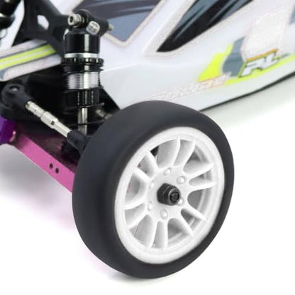 4PCS Finished Flat Running Drift Tires and Wheels 7MM Hexagon for 1/24 Losi Micro B Upgrades and 1/28 Losi Micro T Upgrades (b White) - color: B White