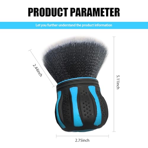 Shakas Detail Cleaning Brush with Storage Holder, Non-Slip Easy Grip Handle Air Conditioning Vent Spherical Soft Bristle Crevice Brush, Portable Multi-Purpose Accessory, Fits Most Cars (Blue)