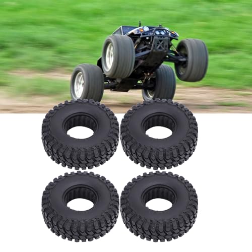 RC Crawler Car Rubber Tires Premium Quality Soft Tadpole Pattern 1.0in 55x19mm with Sponge Inner for Axial SCX24 FMS FCX24 AX24 1/24 1/18 Scale Off Road Climbing Replacement Parts