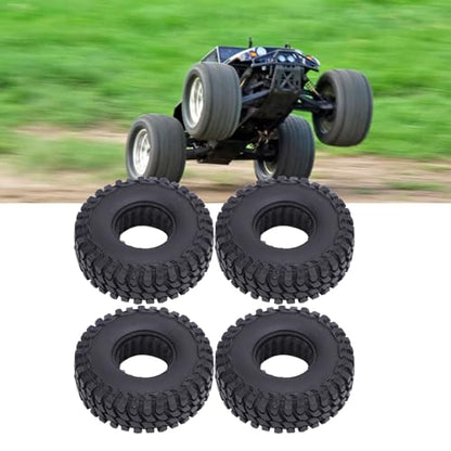 RC Crawler Car Rubber Tires Premium Quality Soft Tadpole Pattern 1.0in 55x19mm with Sponge Inner for Axial SCX24 FMS FCX24 AX24 1/24 1/18 Scale Off Road Climbing Replacement Parts