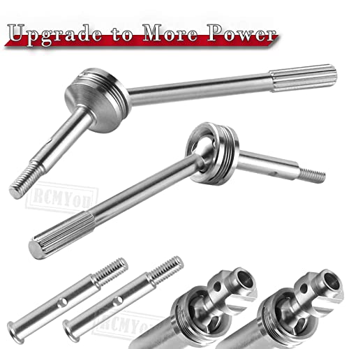 Upgrades Part Rear Drive Shaft CVD & Front Axles for 1/10 Slash VXL 2WD,Stampede VXL 2WD,Rustler VXL 2WD,Hoss VXL 2WD, Stainless Steel #45 Drive Shaft with Red Hex,Silver - color: Silver With Red Hex
