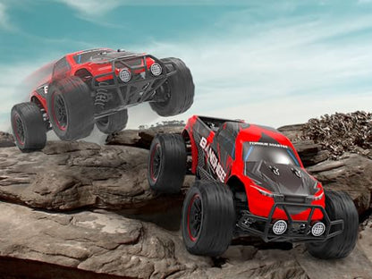 POCO DIVO Monster Truck, 1/16 Ferocious RC Off-Road Truggy, Radio Remote Control Racing Speed 30kmph 4x4 Sports Car, 12” Large All Terrain LED Vehicle with Metal Gear