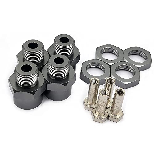 FainWan 4Pcs Aluminum 12mm Turn 17mm Wheel Hex Hub Conversion Adapter for 1/10 RC Car Upgrade Parts