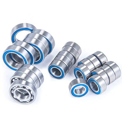 24Pcs Wheel Hubs Axle Bearing Kit for Element RC Enduro Sendero | 1/10 RC Car Model Parts Rubber Sealed Ball Bearings