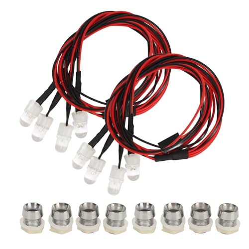 4 LED Universal RC Car Lights Durable Silicone Headlights Taillight Kit for, White/Yellow, 2pcs