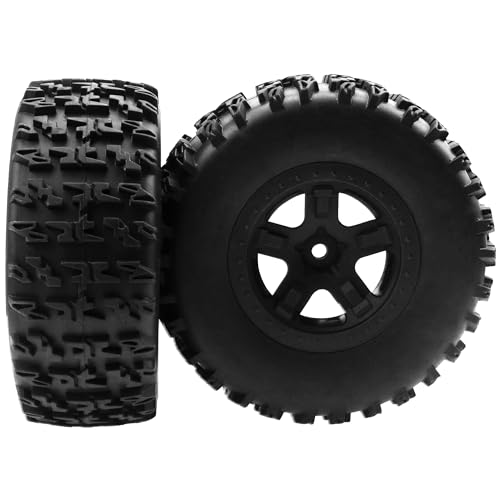 4-Pack RC Short Course Truck Wheels & Tires w/Foam Inserts OD110mm Compatible with Losi Tenacity Traxxas Slash Arrma HPI Redcat Blackout 1/10 RC Short Course,5-Spoke