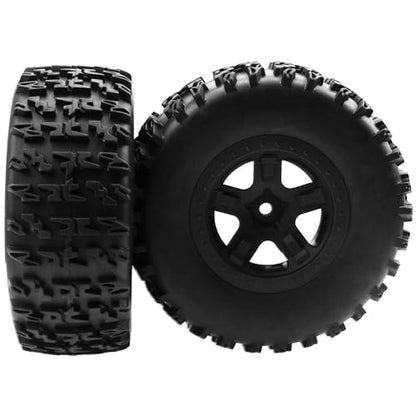4-Pack RC Short Course Truck Wheels & Tires w/Foam Inserts OD110mm Compatible with Losi Tenacity Traxxas Slash Arrma HPI Redcat Blackout 1/10 RC Short Course,5-Spoke