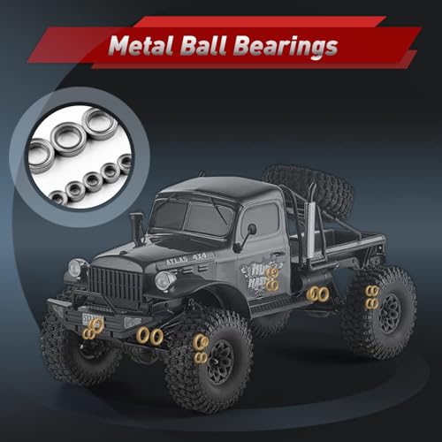 RocHobby Atlas 1/10 RC Crawler, RC Rock Truck Off Road, RC Car Indoor&Outdoor 2 in 1, RC Rock Crawler 4x4 Hobby Grade for Adults Need to Complete (Yellow) - color: Yellow