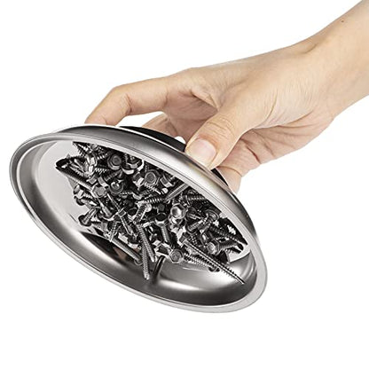 6-Piece Magnet Trays Set, 3" 4" 6" Round Magnetic Parts Tray, Stainless Steel Magnetic Trays Tools Parts Tray Holder for Socket Screw, Nuts, Bolts, Metal Parts