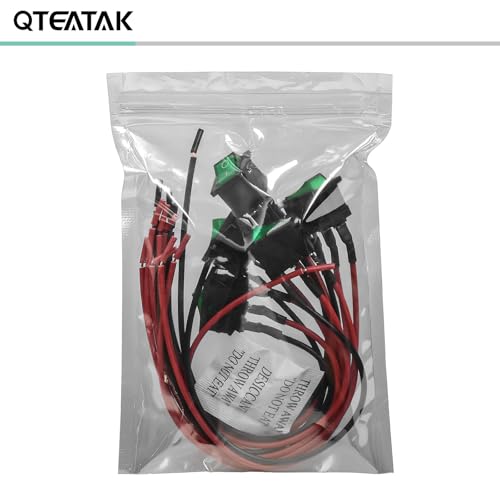 5 Pack Pre-Wired KCD1 On/Off Green LED Boat Rocker Switch | 3-Pin 2-Position Snap In, AC 250V/6A 125V/10A - color: Green, size: AC 250V/6A 125V/10A - Pre-Wired