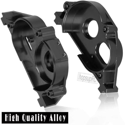 Center Gearbox Transmission Case Upgrades Part for1/8 Mojave 4X4 4S BLX,Aluminum Gearbox Differential Housings Hops Up,Black - color: Black