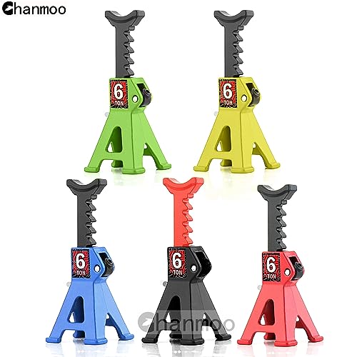 1/24 RC Toy Jack Stands 1/18 Simulation 6 Ton Metal Adjustable Mini Jacks Stand for 1:18 1:24 Scale Crawler Car Axial SCX24 Kyosho Tamiya HSP FCX24 TRX4M SCX24 AX24 Ford Bronco (Blue, 2 PCS) - color: Blue