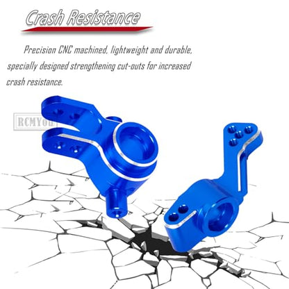 RC Upgrades Part for 1/10 Slash 4x4/Slash 4x4 VXL,Alloy Caster Block,Steering Blocks,Rear Stub Axle Carriers w/4pcs Wheel Hex & Bearings,Navy Blue - color: Navy Blue - Upgrades Part