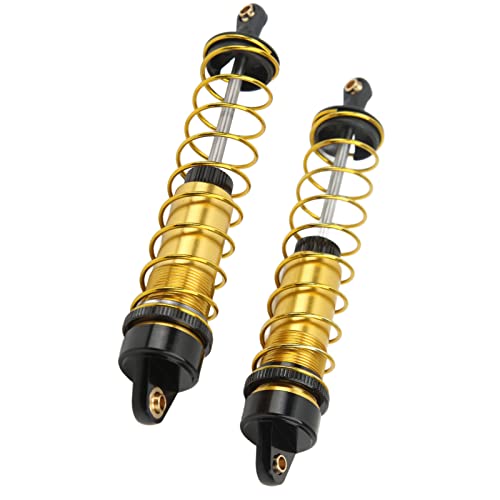 RC Shock Absorber 2Pcs 115mm/4.5in, Oil-Filled Adjustable Damper | Assembled with Springs | Fits Axial SCX10 1/10 Crawler Car(Glod) - color: Glod