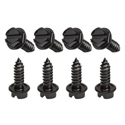 License Plate Screws, License Plate Screw Kit for Front & Rear Plates, 8PCS | Rust Proof License Plate Bolts, Stainless Steel Screws for US Domestic Vehicles & Select Imports - color: 8PCS Black