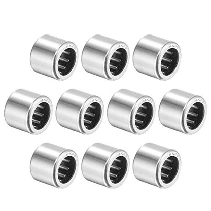 uxcell HK0810 Needle Roller Bearings 8mm Bore 12mm OD 10mm Width Chrome Steel Open End 10pcs - size: 8x12x10mm