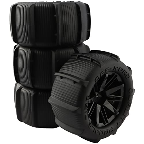 4 Pieces RC 1:16 Paddles Buggy Tires Hex 12mm Wheels for Snow Sand H16BM 16889 16890 16890A H16GT H16DR HB17 H16E 144001 144002 124016 Master Off Road Car(4 PCS) - color: 4pcs, size: 1:16