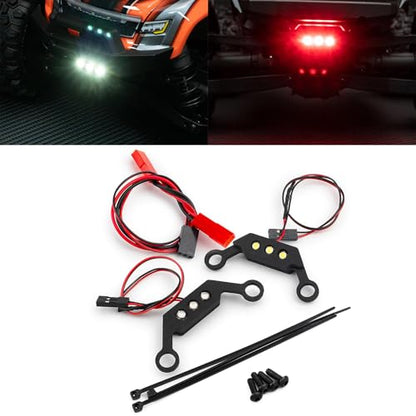 LSG RC LED Light Kit Headlight Taillight Set for Tra-xxas 1/16 Mini Maxx 2S | Front Rear Lamp RC Upgrade Parts with Zip Ties & Screws