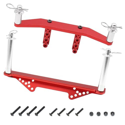 Aluminum Front & Rear Body Mounts with Body Posts for 1/10 Traxxas Slash 2WD, Rustler, Stampede VXL RC 2WD Car, Upgrade Parts, Blue (Red) - color: Red