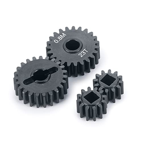 MORLORDY RC Aluminum Alloy Overdrive Portal Gears 0.8M 12T Drive Gear 23T Output Gear Set for 1/10 Scale SCX10 III Capra AXI03000 AXI03004 Upgrade Gears - size: 12T 23T