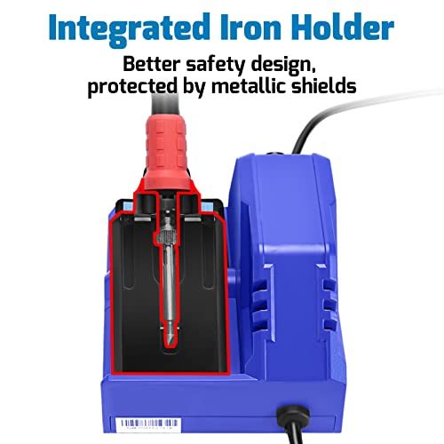 WEP 926LED V1 110W Soldering Iron Station Kit with Solder Wire, 5 Soldering Tips, Tip Cleaner, Tweezers, Desoldering Pump with Precision Temperature Control, Sleep Mode, ℉/℃