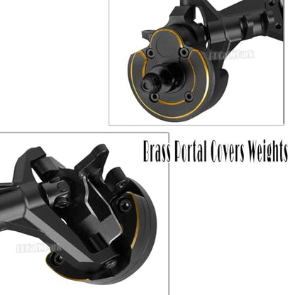 Front Rear Portal Axles Upgrades Part for 1/10 Capra 1.9 UTB 4X4,DIY SCX10 SCX10 II,RC Aluminum Alloy Front Rear Axle RC Crawler Car,1/10 Capra 1.9 UTB & SCX10,Black - color: Black - (Portal Axles)