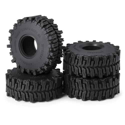 RCHUBAM 4Pcs 1.0" Rubber Tires for 1/18 TRX4M & Redcat Ascent-18 | 1.0" Tire,OD 64mm, W 27mm, ID 24mm