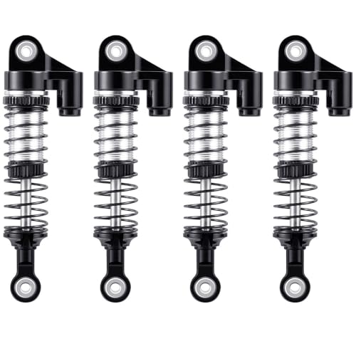 RCLIONS RC Car Shocks 53mm Oil Shock Absorber for Redcat Ascent 1/18th TRX4M RC Crawler Car Upgrade Parts (Black) - color: Black