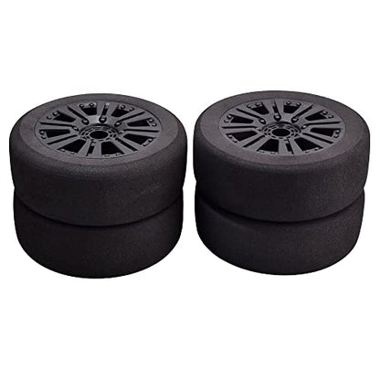 1/8 RC Tires and Wheels, 4Pcs Off Road Tires for RC Car Trucks Foam Vehicle Tyres 17mm Hex Hubs Wheel Rims for Kyosho HSP HPI RC Racing Model Toy Crawler, Black - style: 1/8 89H Foam