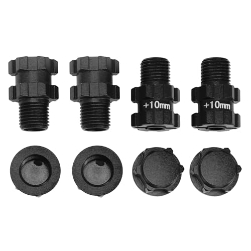 Rc Wheel Hex 10mm Extended Hub Drive 14mm to 17mm for Arrma 1/10 3S Senton/Granite/Vorteks/Infraction/Big Rock/Vendetta (Black) - color: Black