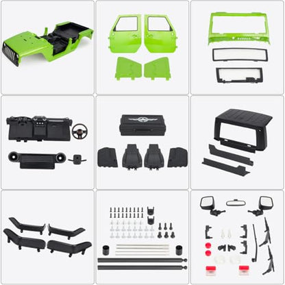 313mm Wheelbase Hard Plastic Pickup Body Shell Unassembled Kit for 1/10 RC Crawler Car Axial SCX10 90046 Jeep Wrangler (Orange) - color: Orange