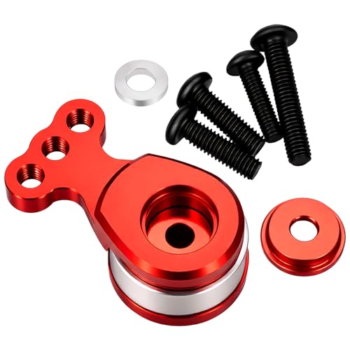 RC 25T Servo Saver Aluminum 3 Holes Adjustable Hi-Torque Servo Horn Servo Saver Compatible with Tamiya TT02 TT02B 1/10 RC On Road Touring Car Upgrade Replacement Parts (Red) - color: Red