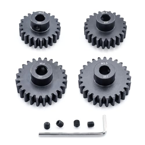 M1.5 Pinion Gear 22T 23T 24T 25T 8mm Shaft Steel Motor Gear Set for 1/5 1/6 1/7 1/8 1/10 Tra-xxas Arrma HSP HPI AXIAL LOSI RC Car Brushed Brushless Motor - size: 22T 23T 24T 25T